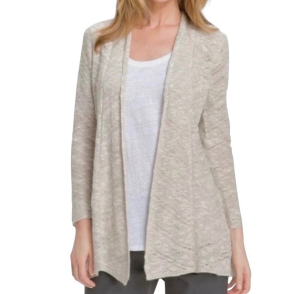 Eileen Fisher Sweaters - Eileen Fisher Women’s Natural Karma Ripple Stitch Cream Cardigan Sweater ~ XS